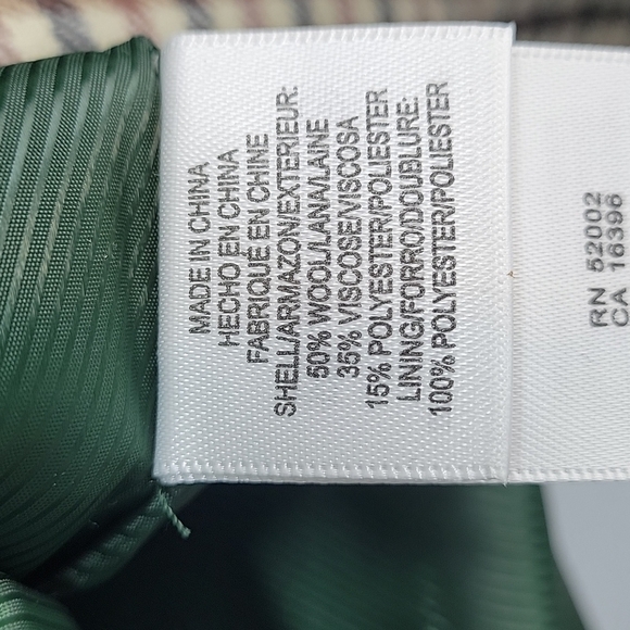 Liz Claiborne New York Tartan Brown Cream Black Wool Plaid Blazer - Picture 11 of 11